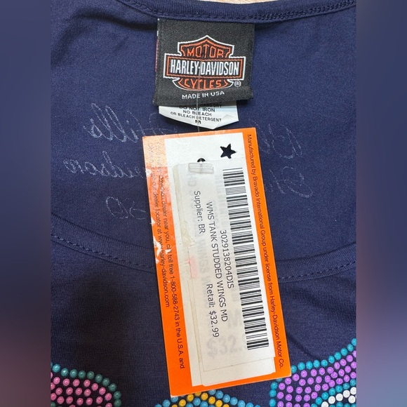 Y2K Biker Babe Harley Davidson Studded Wing Tank Black Hills Size M NWT) - Picture 3 of 11